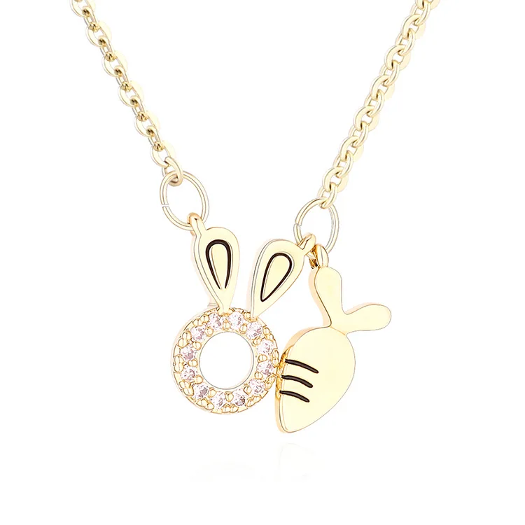 2020 Fun Cute Copper Real Gold Plated Jewelry Creative Rabbit Carrot Cubic Zircon Necklace Female Exquisite Pendant Necklace, Silver + gold
2020 Fun Cute Copper Real Gold Plated Jewelry Creative Rabbit Carrot Cubic Zircon Necklace Female Exquisite Pendant Necklace, Silver + gold