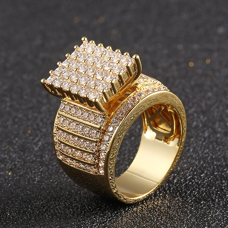 Iced Out Hip Hop Ring Square Charm Hyperbolic Diamond CZ Zircon 18k Gold Unisex Jewelry
Iced Out Hip Hop Ring Square Charm Hyperbolic Diamond CZ Zircon 18k Gold Unisex Jewelry