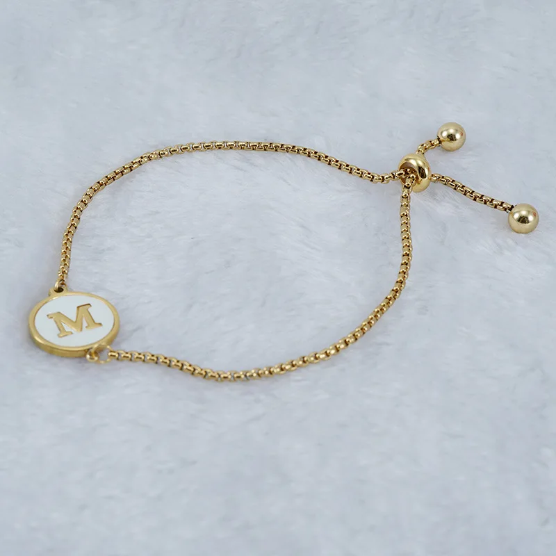 Letter A To Z Jewellery Stainless Steel Round Shell Initials Bracelet Alphabet Adjustable Bead Chain Charm Bracelets For Women, White
Letter A To Z Jewellery Stainless Steel Round Shell Initials Bracelet Alphabet Adjustable Bead Chain Charm Bracelets For Women, White