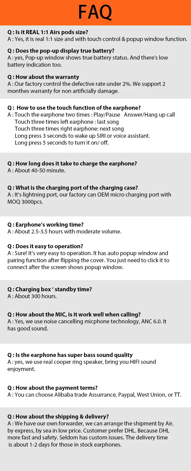 Original factory big promotion headphones real 1:1 earpod earphones i12 i30 i88 i100 i200 i23 tws 5.0 wireless charging earbuds - ANKUX.COM