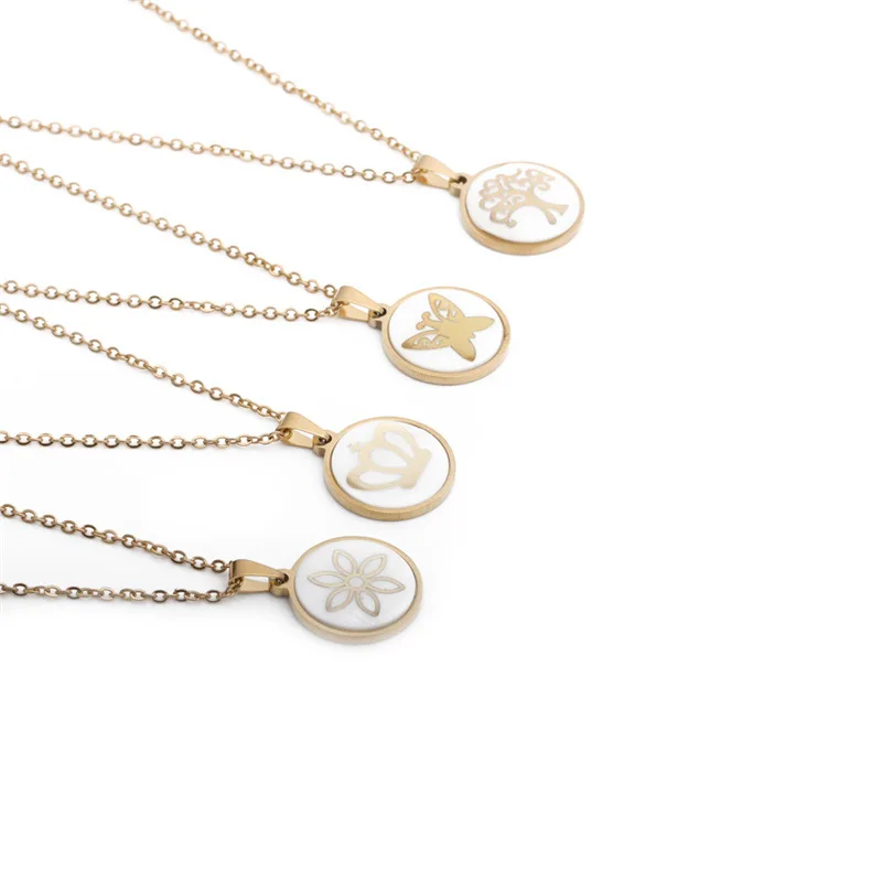 Titanium Steel Vintage Coin Necklace Designs Butterfly Tree Of Life Mother of Pearl Necklaces for Women, Gold, silver
Titanium Steel Vintage Coin Necklace Designs Butterfly Tree Of Life Mother of Pearl Necklaces for Women, Gold, silver