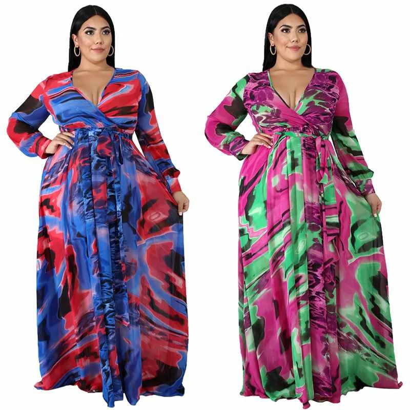 women plus size dress high waist A-line office dresses fashion tie dye dress with belt, Picture color
women plus size dress high waist A-line office dresses fashion tie dye dress with belt, Picture color