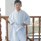 Waffle bathrobe quick dry kimono bath robe Children's Waffles small 100% cotton Red blue
