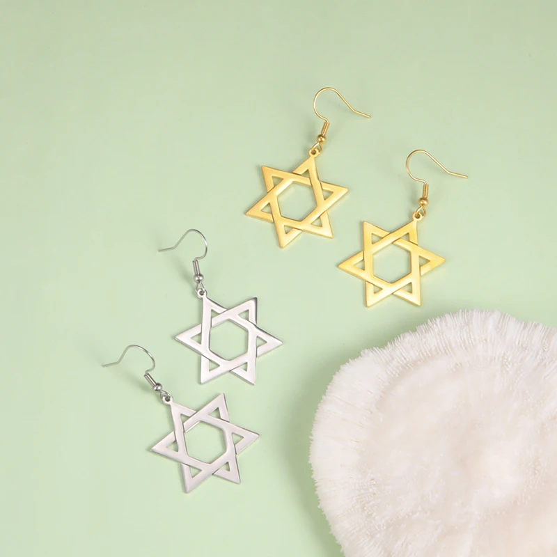 Wholesale Gold Plated Star Hoop Earrings Fashion Women Stainless Steel Pentacle Hoop Earrings For Women Jewelry Gifts, Steel color, gold
Wholesale Gold Plated Star Hoop Earrings Fashion Women Stainless Steel Pentacle Hoop Earrings For Women Jewelry Gifts, Steel color, gold