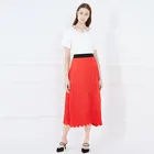 Design Fashion Women Clothes Irregular Pleated Latest Long Skirt Half Skirt For Women