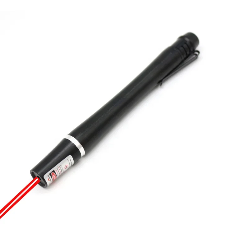 

Tail Switch Pen Shape 1MW 5MW 635NM 650NM Dot Lazer Torch Flashlight High Quality AAA Battery Hand-free Bright Red Laser Pointer, Blakc