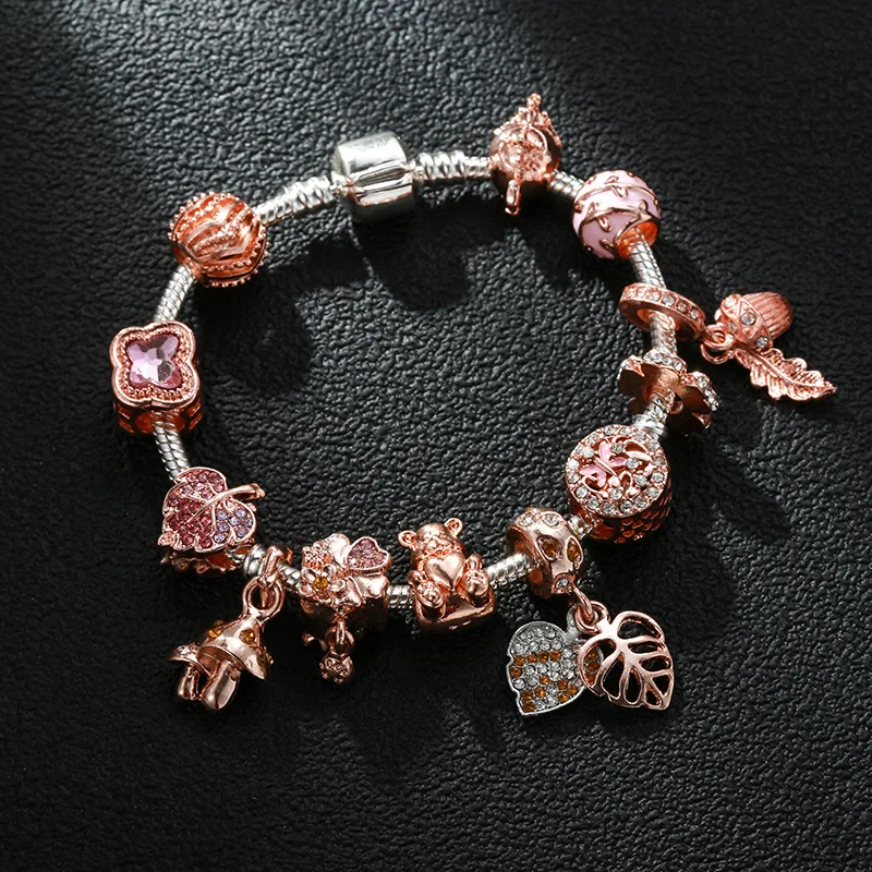Trendy Rose Gold Plating Crystal Rhinestone Monstera Leaves Beads Bracelets Bling Bling CZ Butterfly Charm Bracelets
Trendy Rose Gold Plating Crystal Rhinestone Monstera Leaves Beads Bracelets Bling Bling CZ Butterfly Charm Bracelets