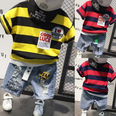 High quality korean summer striped baby boy clothes newborn casual clothing for kids
High quality korean summer striped baby boy clothes newborn casual clothing for kids