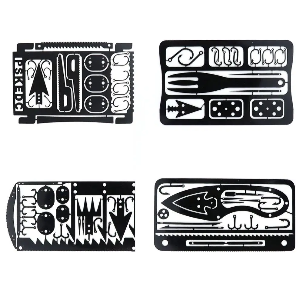 17 in 1 Outdoor Stainless Steel Fishing Hook Multi Function Card Tool Set, Black/silver
17 in 1 Outdoor Stainless Steel Fishing Hook Multi Function Card Tool Set, Black/silver