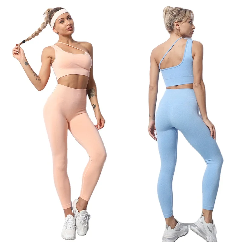 Wholesale Customized Seamless Solid Color Quick-drying One Shoulder Sports Bra 2 Piece Set Yoga, Pink,gray,blue,red,green,rose red,blue grey
Wholesale Customized Seamless Solid Color Quick-drying One Shoulder Sports Bra 2 Piece Set Yoga, Pink,gray,blue,red,green,rose red,blue grey