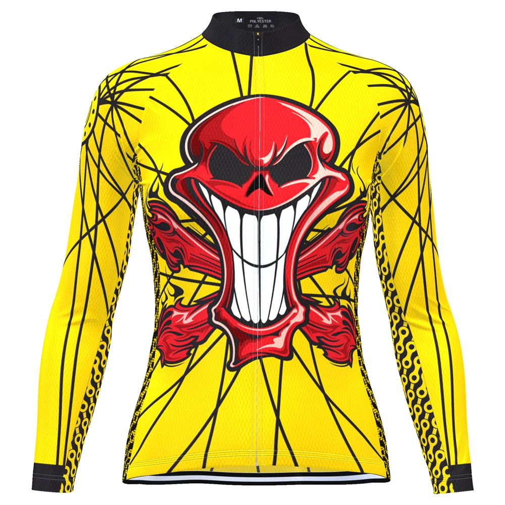 HIRBGOD TYZ086-04 Red Skull Popular Cycle Jersey Women Long Sleeve Bike Jersey Comfortable Cycling Jersey Plus Size Cycling Wear, Black
HIRBGOD TYZ086-04 Red Skull Popular Cycle Jersey Women Long Sleeve Bike Jersey Comfortable Cycling Jersey Plus Size Cycling Wear, Black