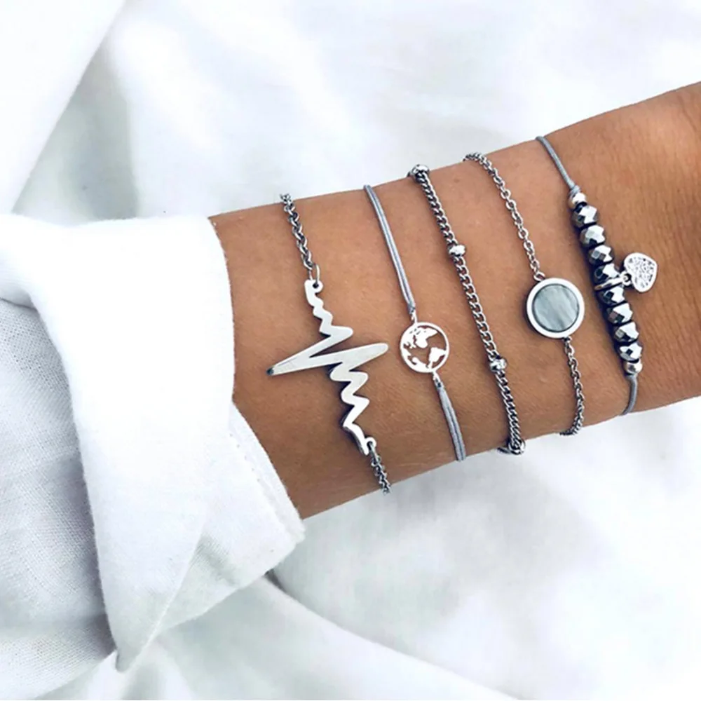personality ECG black bracelet bead map jewelry handmade bead chain diamond five-piece charm set
personality ECG black bracelet bead map jewelry handmade bead chain diamond five-piece charm set