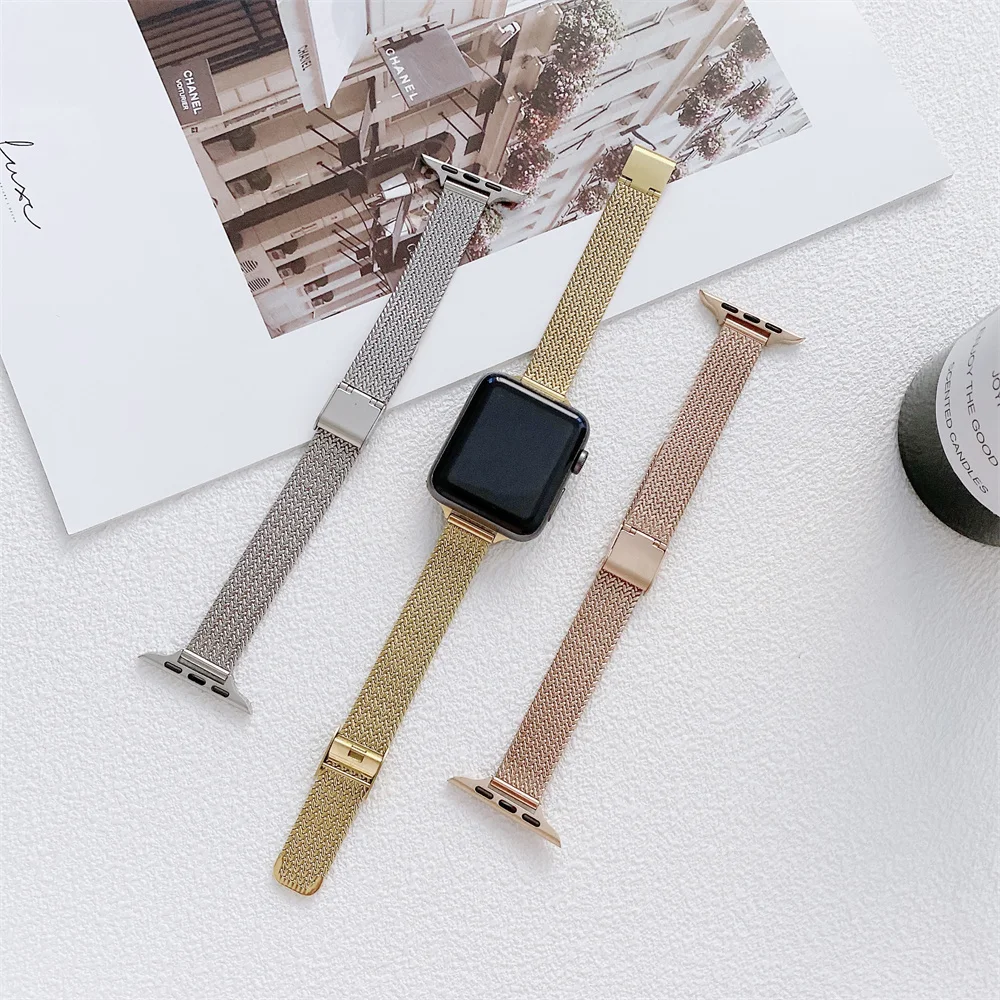 Luxury Wheat Ear Pattern Metal Strap For Apple Watch 7 6 5 4 Woman Silm Stainless Steel Straps For Iwatch 38/40/41mm 42/44/45mm
Luxury Wheat Ear Pattern Metal Strap For Apple Watch 7 6 5 4 Woman Silm Stainless Steel Straps For Iwatch 38/40/41mm 42/44/45mm