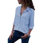 Latest Fashion Design long sleve blouse women with favorable price or free sample
