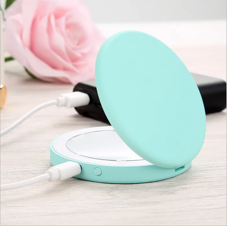 Portable cosmetic pocket mirror compact led mirror light small round pocket custom mirror, White pink red green
Portable cosmetic pocket mirror compact led mirror light small round pocket custom mirror, White pink red green