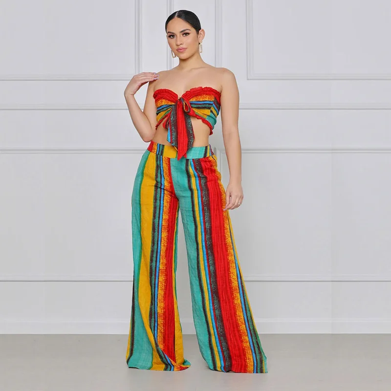 2021 womens tube top high waisted bell bottom flare wide leg pants two piece set women clothing
2021 womens tube top high waisted bell bottom flare wide leg pants two piece set women clothing