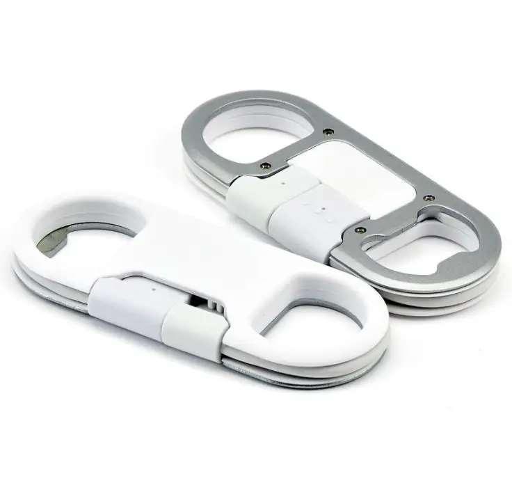 Bottle Opener Keychain Data Cable Portable 3in1 USB Charging Cord for Smart Phone, White/black
Bottle Opener Keychain Data Cable Portable 3in1 USB Charging Cord for Smart Phone, White/black