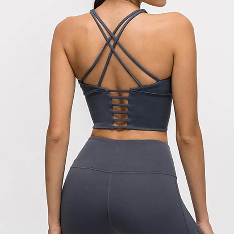 Custom logo solid color crop top cross back women longline sports bra padded, 6 colors or custom
Custom logo solid color crop top cross back women longline sports bra padded, 6 colors or custom