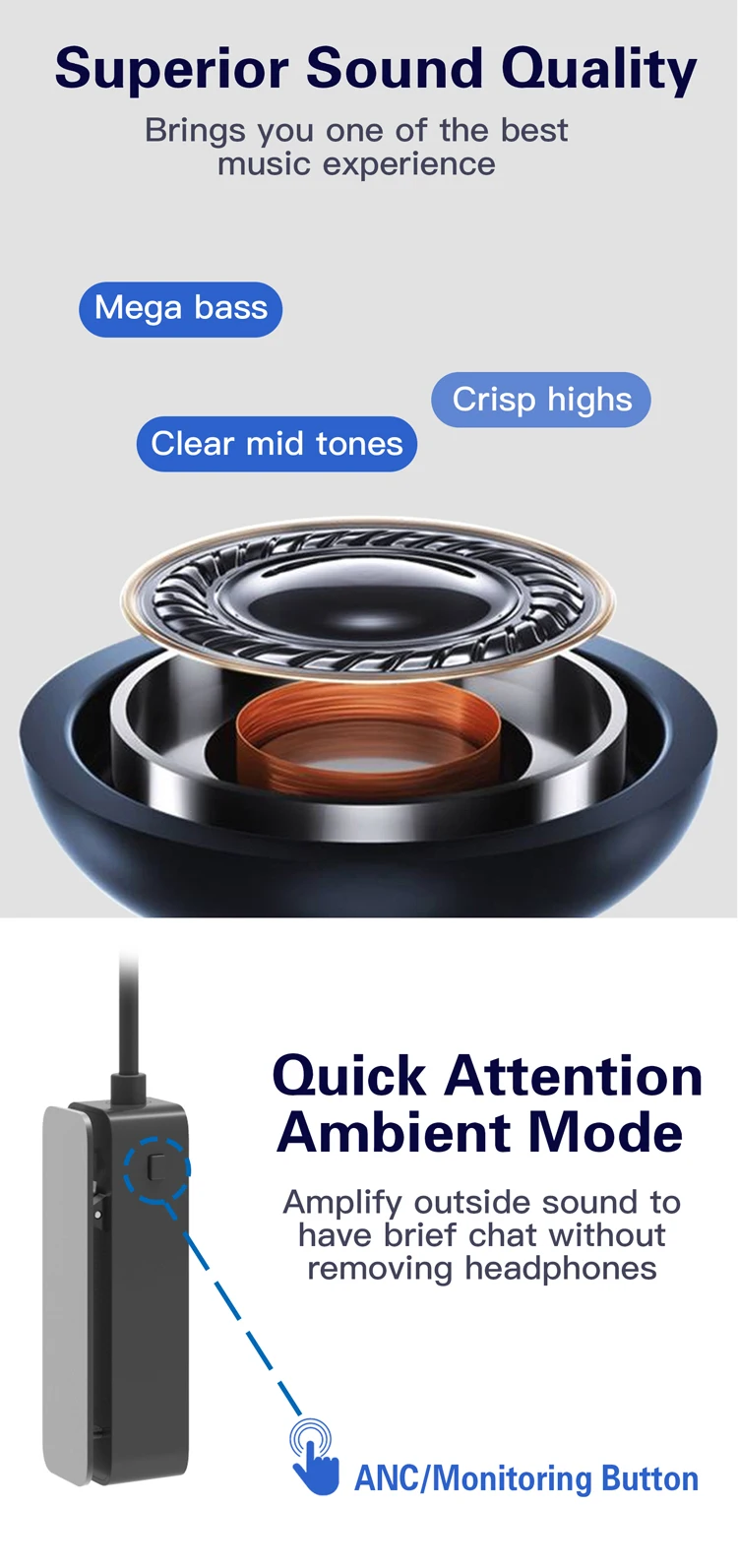 High Quality In-ear ANC Wireless Headphones for Travel Work Daily Use - ANKUX.COM
