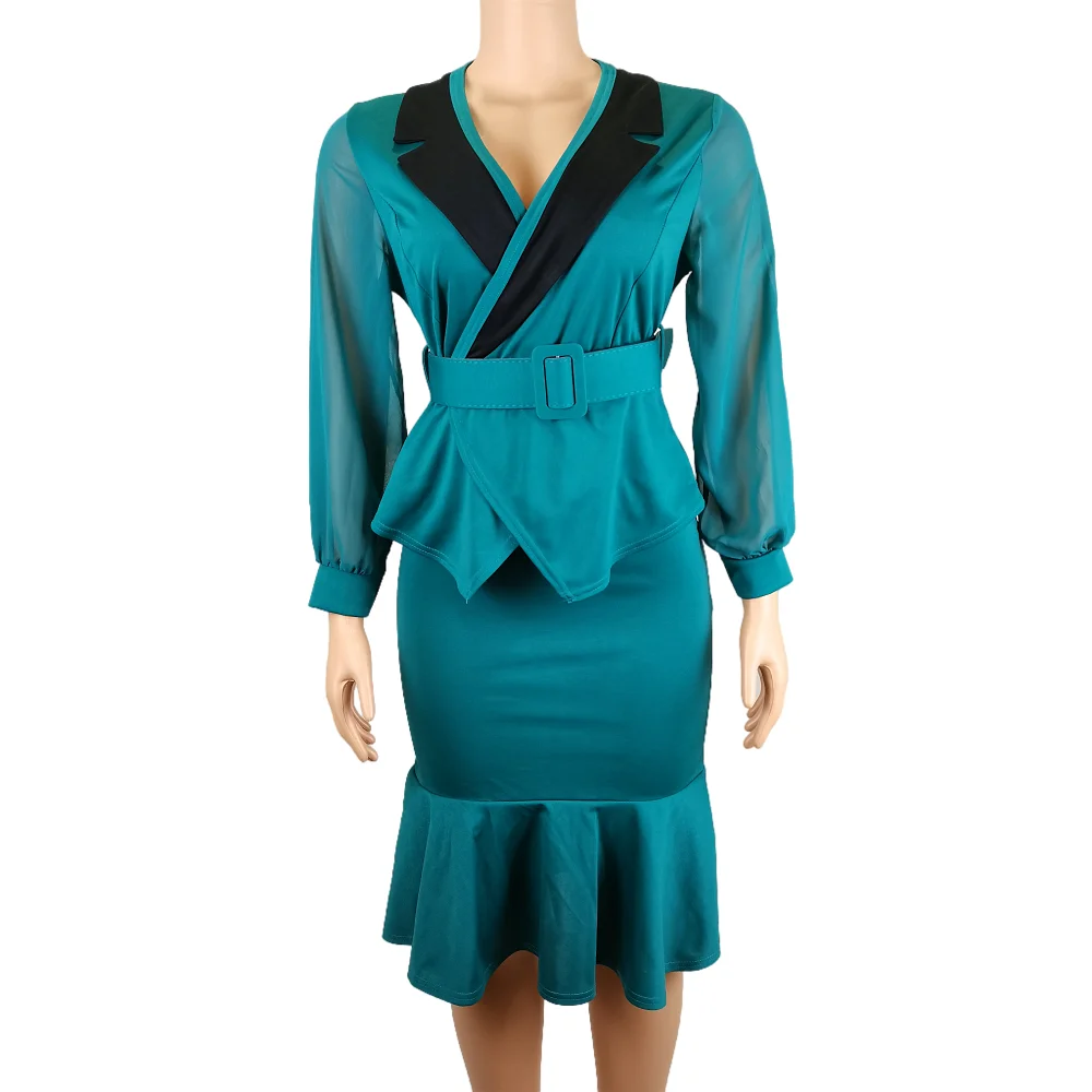 High Quality XXXL African Clothes Elegant Long Sleeve Women V-Neck Belt Pencil Dresses Office Lady Bodycon Dress, Customized color
High Quality XXXL African Clothes Elegant Long Sleeve Women V-Neck Belt Pencil Dresses Office Lady Bodycon Dress, Customized color