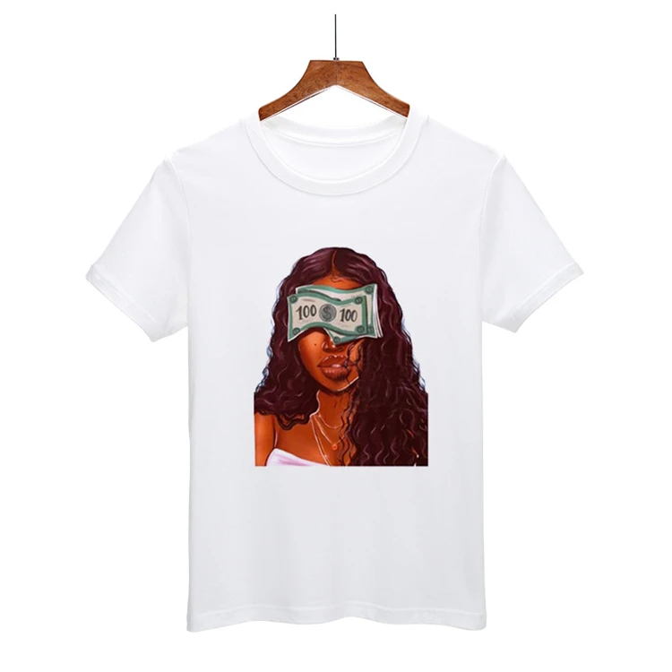 Plus size cotton polyester clothes African girl printed cotton short sleeve T-shirt, Customized color
Plus size cotton polyester clothes African girl printed cotton short sleeve T-shirt, Customized color