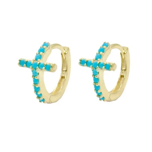 Wholesale 925 silver earrings cross hoop earrings colourful cz earrings for girls, Customized color
Wholesale 925 silver earrings cross hoop earrings colourful cz earrings for girls, Customized color
