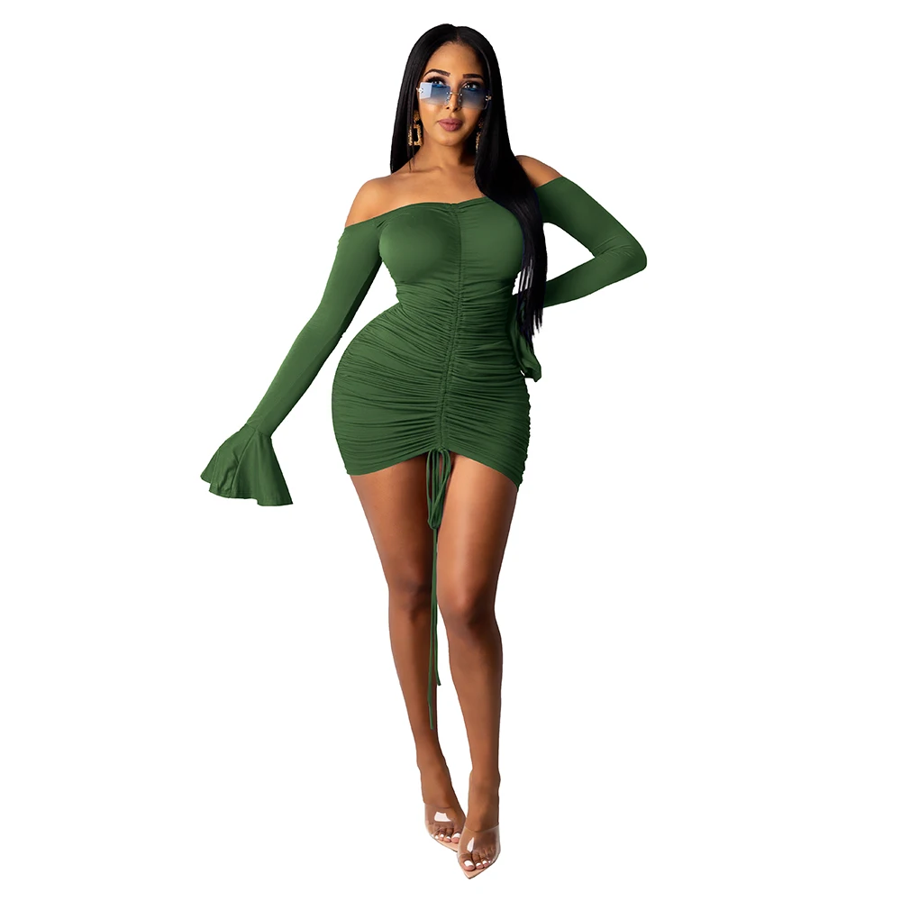 2021 New Arrival Long Sleeve Off Shoulder Mini Dress African Women Sexy Night Dress With Drawstring, White,black,blue,green,wine red
2021 New Arrival Long Sleeve Off Shoulder Mini Dress African Women Sexy Night Dress With Drawstring, White,black,blue,green,wine red