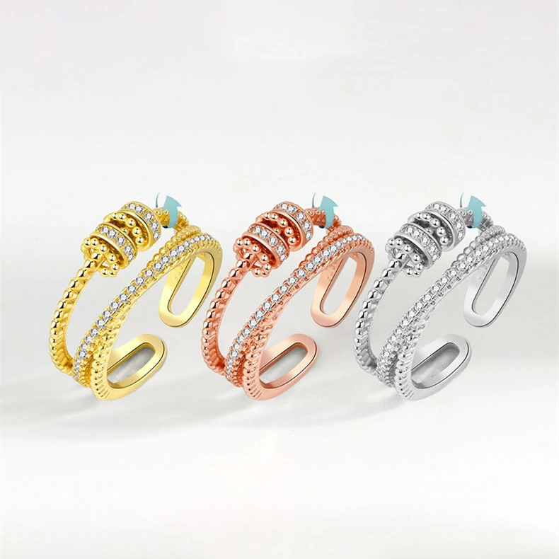QS665 New Arrival Jewelry Ring 925 Sterling Silver Anxiety Rings Spinner Couple Ring
QS665 New Arrival Jewelry Ring 925 Sterling Silver Anxiety Rings Spinner Couple Ring