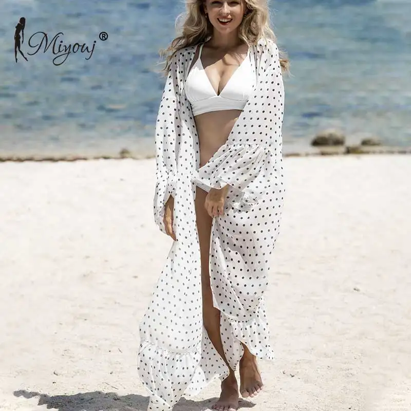 Miyouj Bikini cover ups bohemian dot printed summer beach wear dress chiffon tunic women swimsuit long sleeve cover up, Customized colors
Miyouj Bikini cover ups bohemian dot printed summer beach wear dress chiffon tunic women swimsuit long sleeve cover up, Customized colors