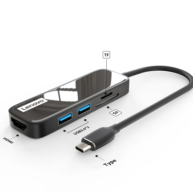 5 In 1 Type C Hub Multiport Data USB 3.0 TF SD HD MI multi function adapte Charging Port Laptop Docking Station Splitter, Black
5 In 1 Type C Hub Multiport Data USB 3.0 TF SD HD MI multi function adapte Charging Port Laptop Docking Station Splitter, Black