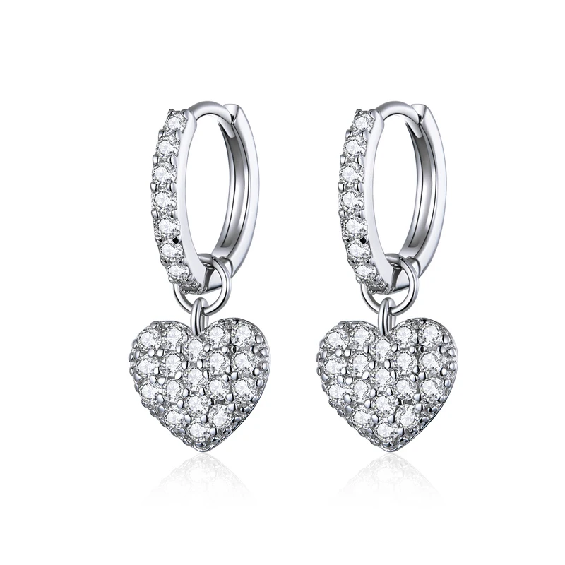 Silver hoop earrings jewelry heart zircon earrings dangle hoop hypoallergenic sterling silver earrings ladies
Silver hoop earrings jewelry heart zircon earrings dangle hoop hypoallergenic sterling silver earrings ladies