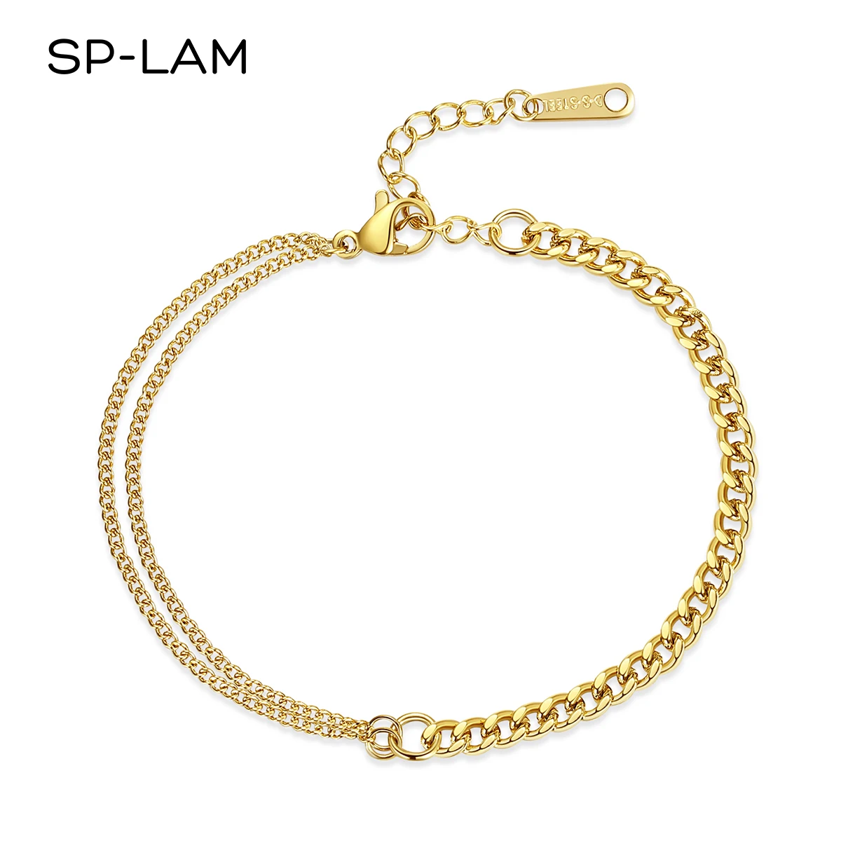 SP-LAM New Design Stainless Steel Double Layer Square Link Chain Bracelet for Women Men Fashion Jewelry
SP-LAM New Design Stainless Steel Double Layer Square Link Chain Bracelet for Women Men Fashion Jewelry