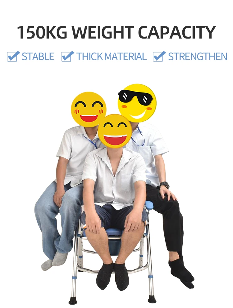 Foldable Commode Chair with Split Soft Seat Design factory