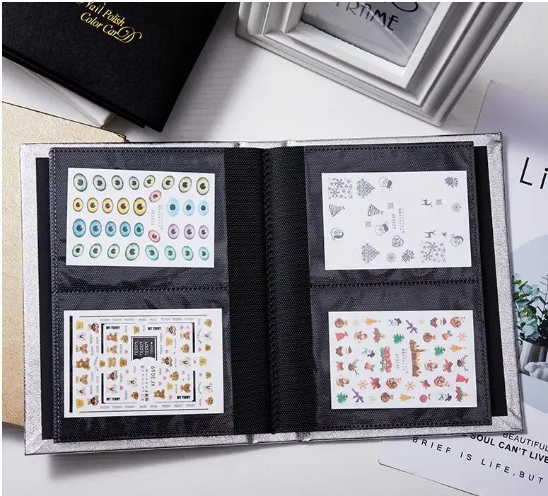 Nail stickers storage book nail decals display book storage tool