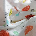 Organic Cotton Gauze Muslin Printed Patterned Muslin Baby White Fabric