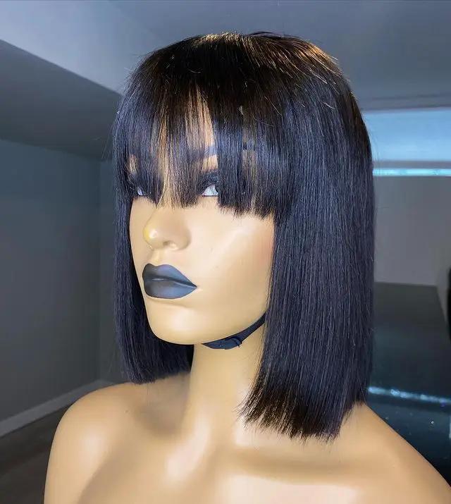 100% natural black short bob wig with bangs air bangs cut full machine made non lace straight human wig with bangs
100% natural black short bob wig with bangs air bangs cut full machine made non lace straight human wig with bangs