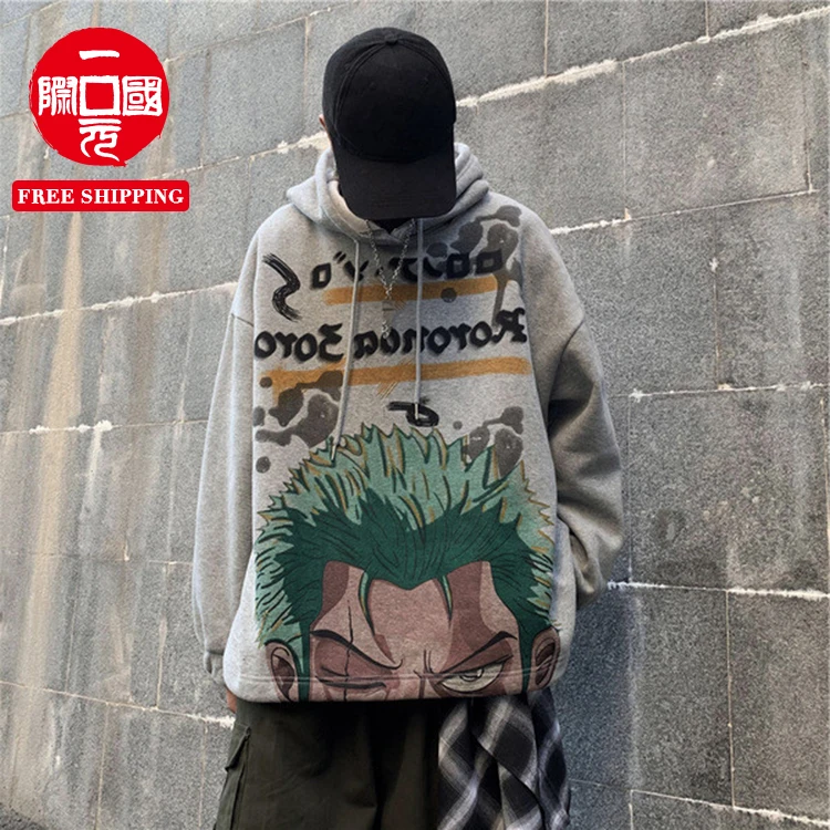 2021 Europe and America autumn and winter anime printing brand couple plus fleece hooded sweater 
2021 Europe and America autumn and winter anime printing brand couple plus fleece hooded sweater