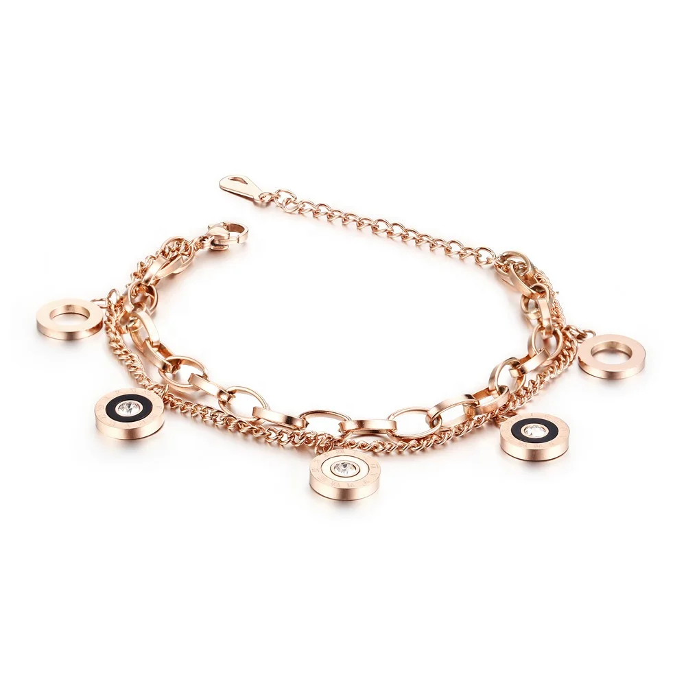 Factory Customization Women Rose Gold Plated Stainless Steel Bracelet Jewelry Charm Bracelet Women
Factory Customization Women Rose Gold Plated Stainless Steel Bracelet Jewelry Charm Bracelet Women