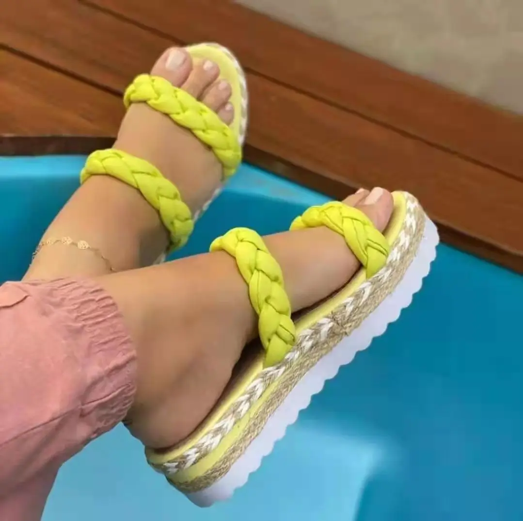 PDEP Summer New Home Fashion Outdoor Women Hemp Slippers T-Strap Platform Sandals Slippers
PDEP Summer New Home Fashion Outdoor Women Hemp Slippers T-Strap Platform Sandals Slippers