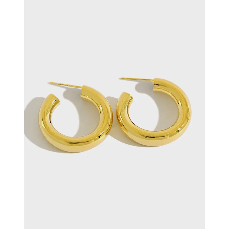 Real Gold Platinum Plated S925 pure silver earrings C shape hoop earrings for women, Gold /rhodium
Real Gold Platinum Plated S925 pure silver earrings C shape hoop earrings for women, Gold /rhodium