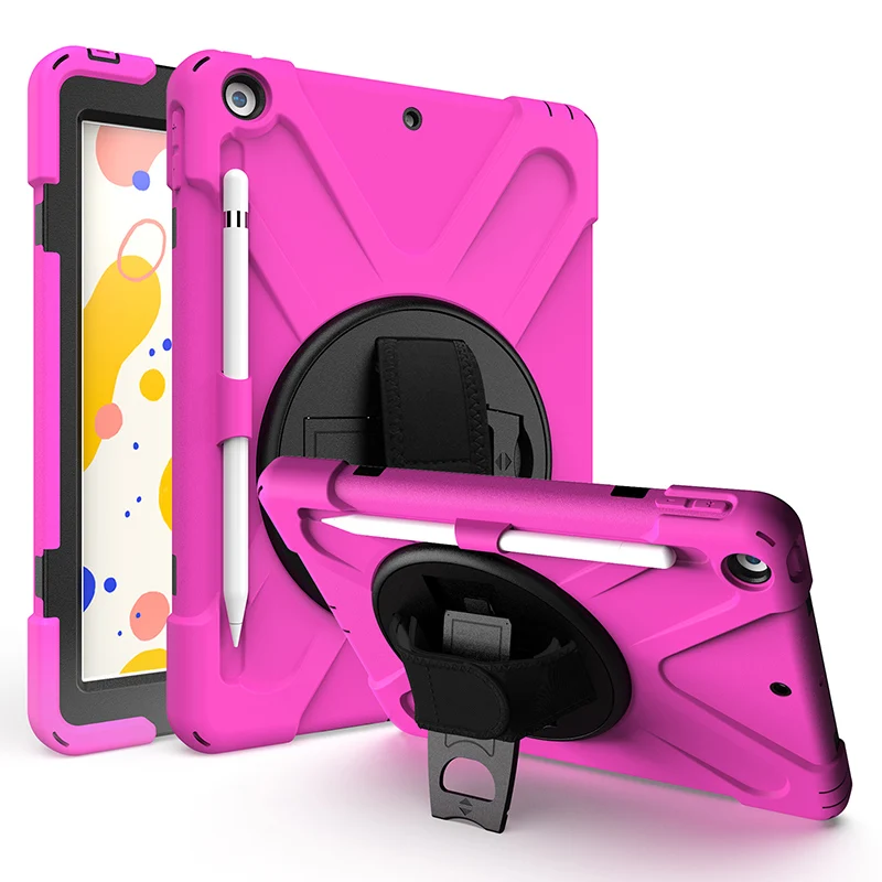 For iPad 10.2 9th 2019 2020 kids thick silicone bumper PC rugged tablet case with hand strap 360 rotating foldable kickstand
For iPad 10.2 9th 2019 2020 kids thick silicone bumper PC rugged tablet case with hand strap 360 rotating foldable kickstand