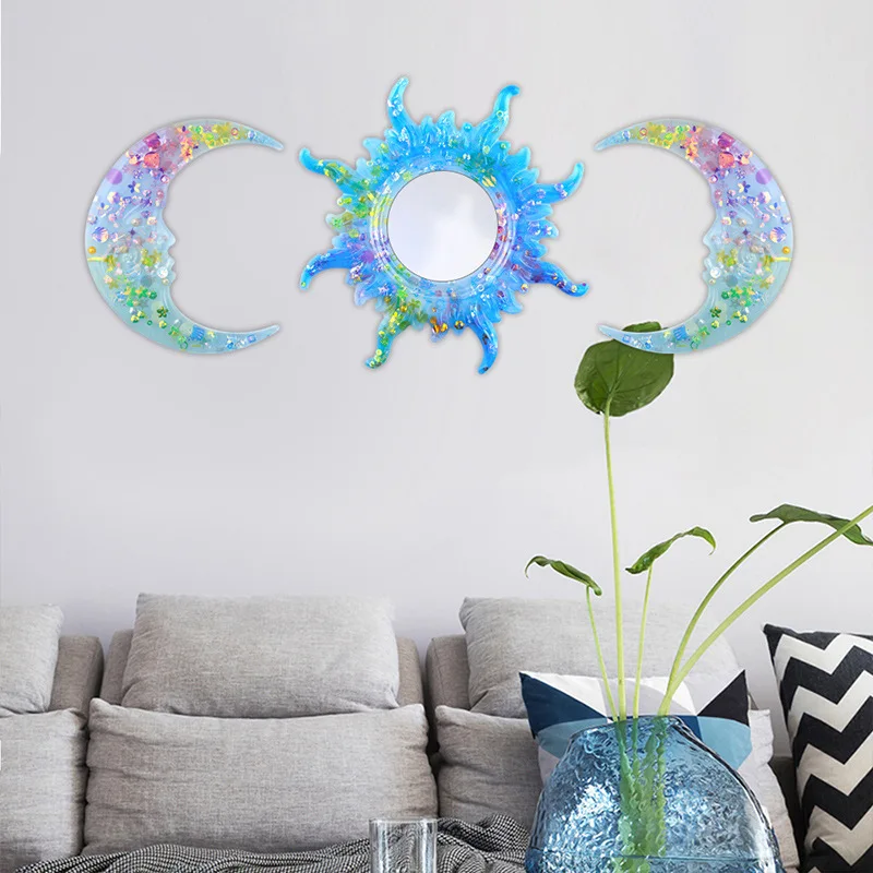 Sunglasses Epoxy Moon Mold Sun Moon Mirror Wall Pendant Wall Decoration Star Moon Sun Silicone Mold, White
Sunglasses Epoxy Moon Mold Sun Moon Mirror Wall Pendant Wall Decoration Star Moon Sun Silicone Mold, White
