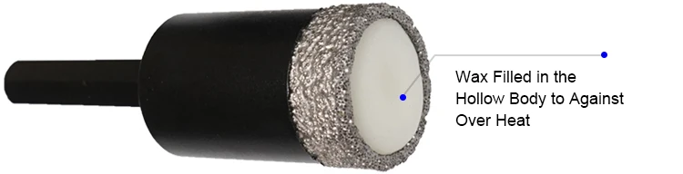 5/8-11 M14 Hex Shank Dry Drilling Vacuum Brazed Core Drill Bit Diamond Hole Saw for Glass Ceramic Tile Granite