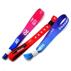 Personalized custom festival concert event recycled elastic satin fabric woven wristband bracelet