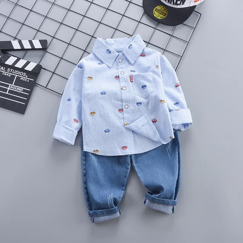 Amazon hot selling casual long sleeve jeans autumn spring solid fashion comfortable turn-down collar 6-60 months small boys sets, Blue/white
Amazon hot selling casual long sleeve jeans autumn spring solid fashion comfortable turn-down collar 6-60 months small boys sets, Blue/white