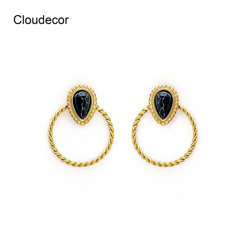 Korean Circle Twist Earrings Women Stud Twisted Jewelry 18k Earrings Stud Gold Plated Marble Pattern Natural Stone Stud Earring
Korean Circle Twist Earrings Women Stud Twisted Jewelry 18k Earrings Stud Gold Plated Marble Pattern Natural Stone Stud Earring