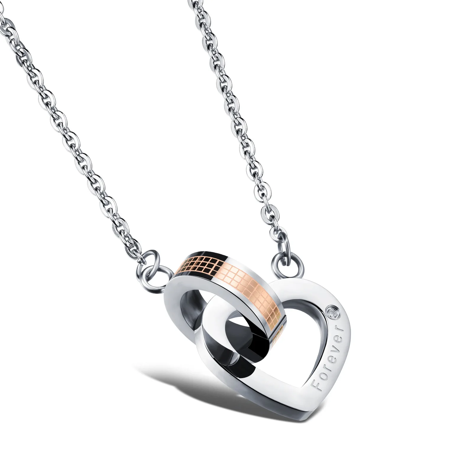 Fashion Titanium Steel Couple Square Ring Buckle Love Couple Pendant Necklace Valentine's Day Gift, Silver
Fashion Titanium Steel Couple Square Ring Buckle Love Couple Pendant Necklace Valentine's Day Gift, Silver