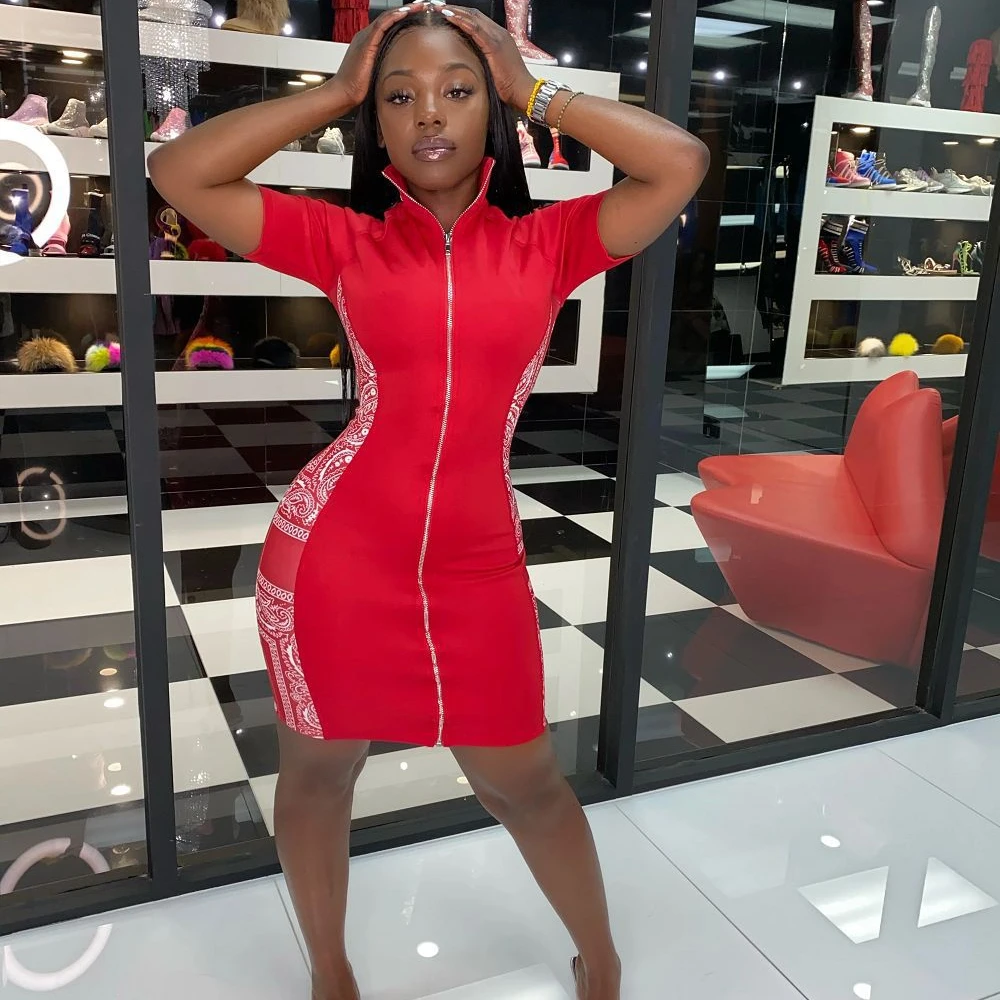 A01706D Short Sleeve Bandanna Print Zipper Up Bodycon Midi Dress Mini Pencil Dresses
A01706D Short Sleeve Bandanna Print Zipper Up Bodycon Midi Dress Mini Pencil Dresses