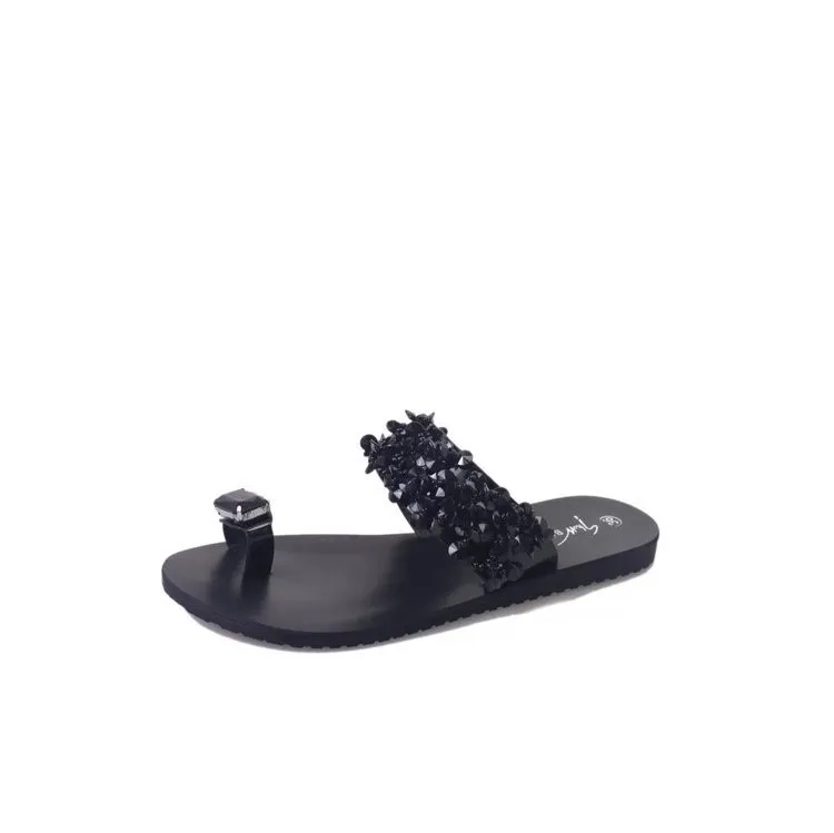 2021 Summer New Ladies Handmade Beaded Belt Fashion Rhinestone Set Toe Large Size Flat Sandals and Slippers for Women, 2 colors
2021 Summer New Ladies Handmade Beaded Belt Fashion Rhinestone Set Toe Large Size Flat Sandals and Slippers for Women, 2 colors