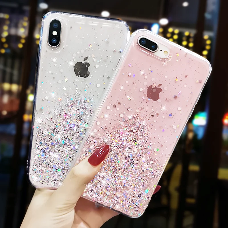 Luxury Fashion Clear Glitter Cover Case Sparkly Bling Stars Soft TPU Shockproof Phone Case for iPhone 7 8 plus X XR XS 11 12 Pro
Luxury Fashion Clear Glitter Cover Case Sparkly Bling Stars Soft TPU Shockproof Phone Case for iPhone 7 8 plus X XR XS 11 12 Pro